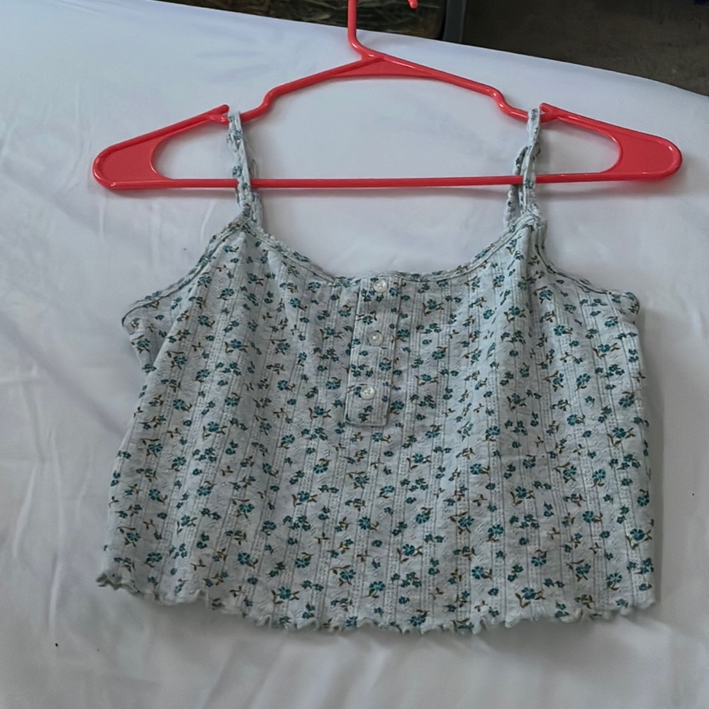 white floral OLD NAVY crop top